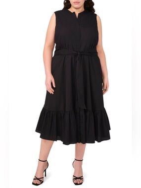 PLUS SIZE TIE-FRONT SUNDRESS